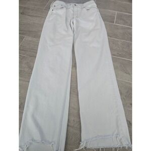 Abercrombie & Fitch The Baggy Low Rise Light Wash Wide Leg Jeans Size 27/4 Long